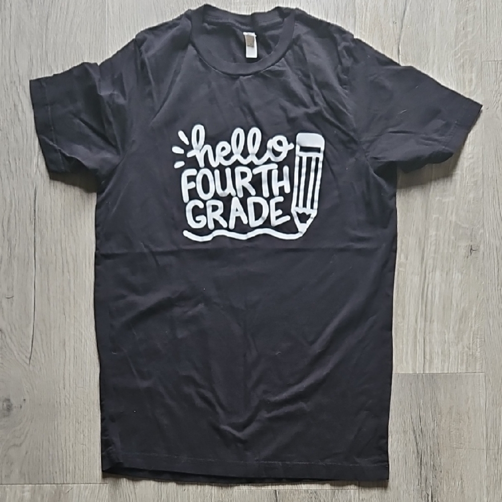 Hello Fourth Grade Black T-Shirt